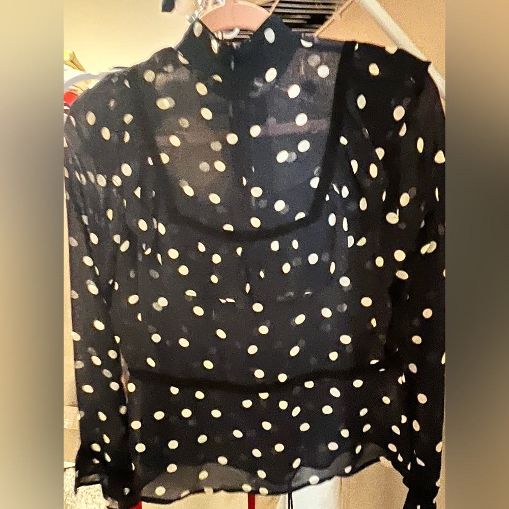 Ganni polka dot blouse